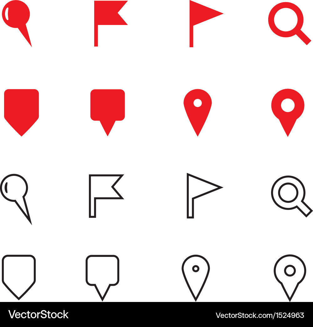 Gps and navigation icons on white background vector image