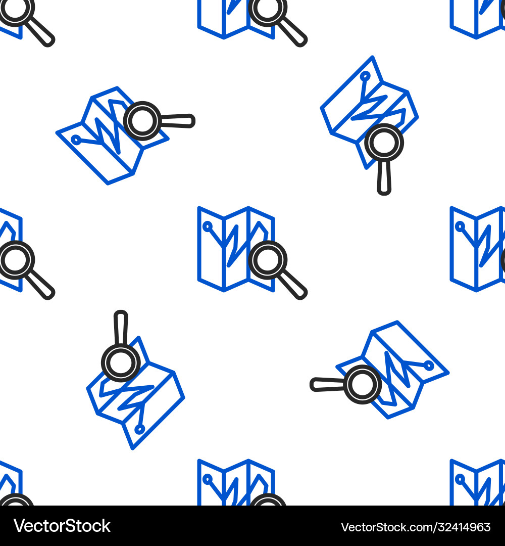 Line folded map with location marker icon isolated Line folded map with location marker icon isolated Vector Image