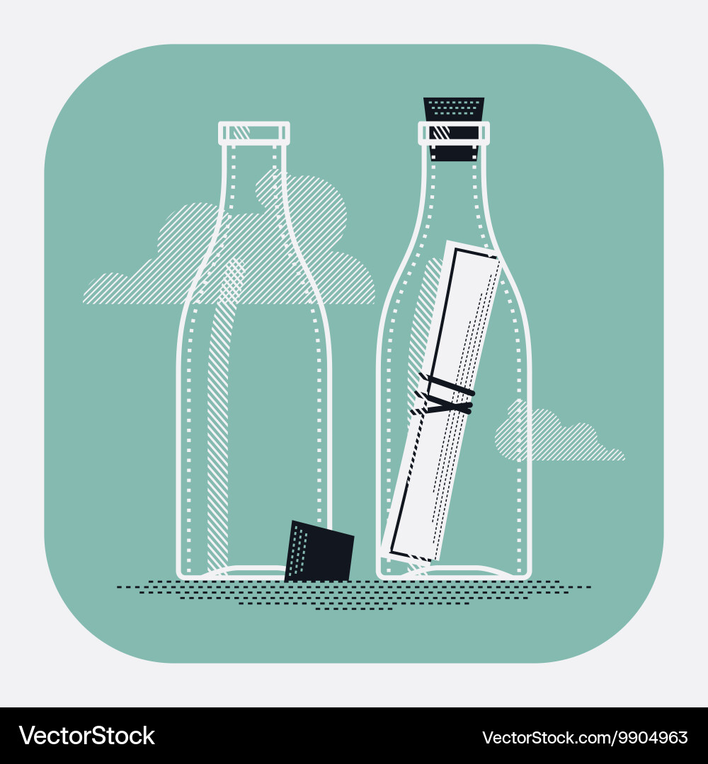 Message in a bottle vector image