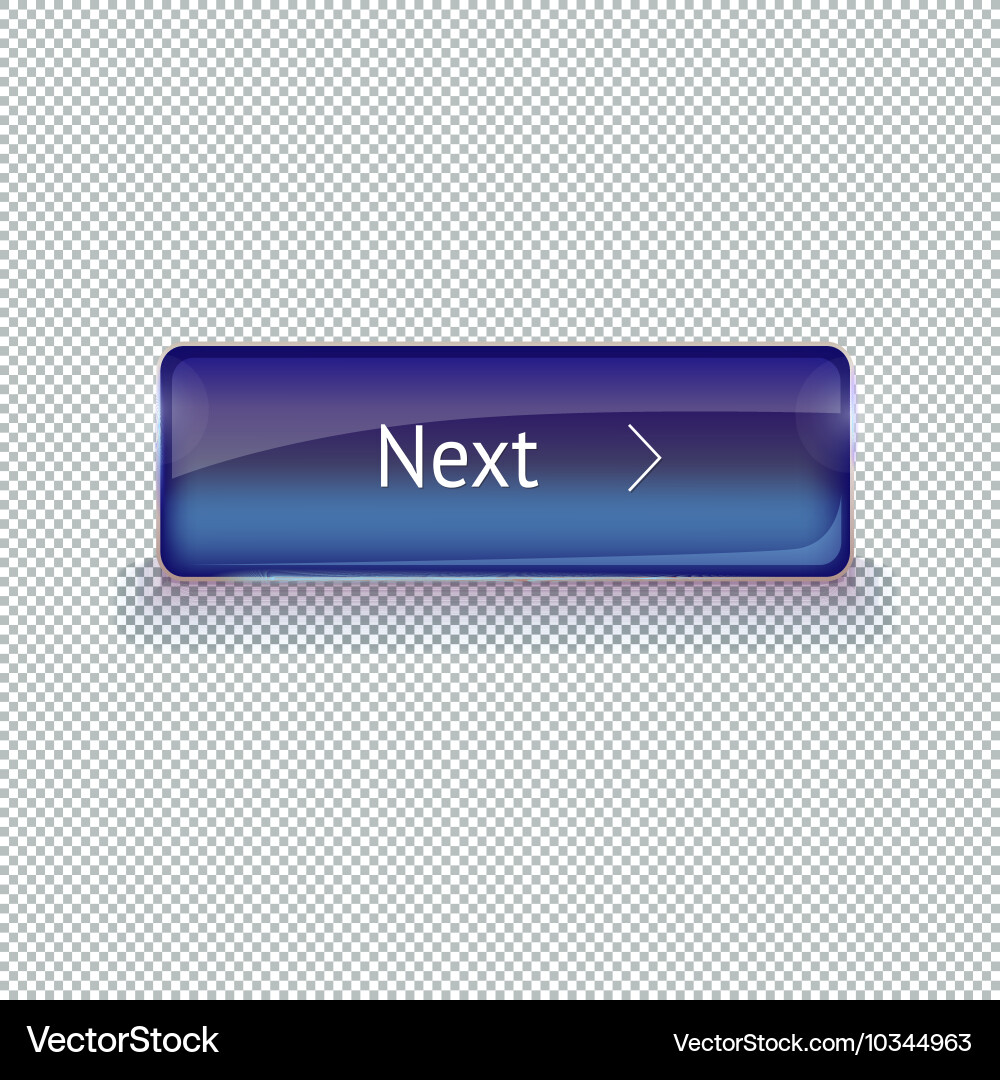 Realistic glass button for web interface Vector Image