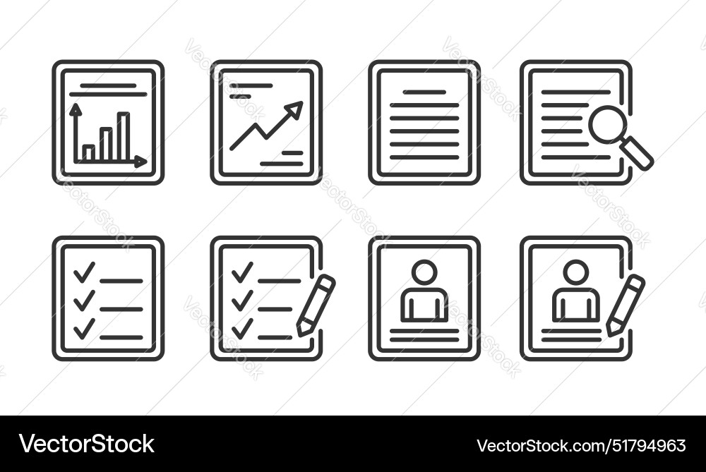 Report icons Royalty Free Vector Image - VectorStock