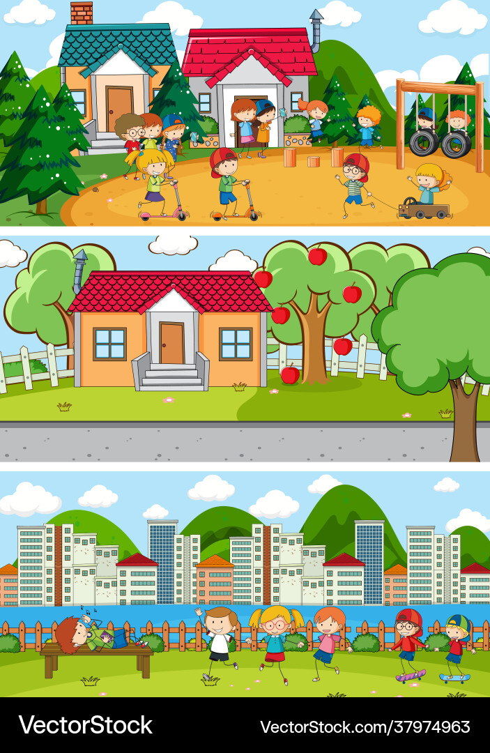 Set different horizontal scenes background Set different horizontal scenes background vector image