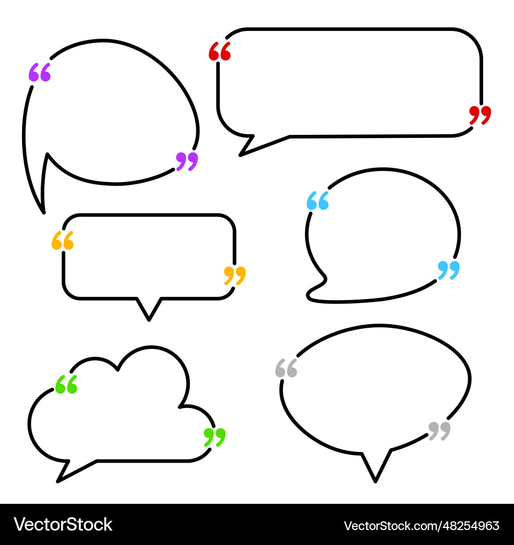 Set of isolated speech bubbles different Set of isolated speech bubbles different vector image