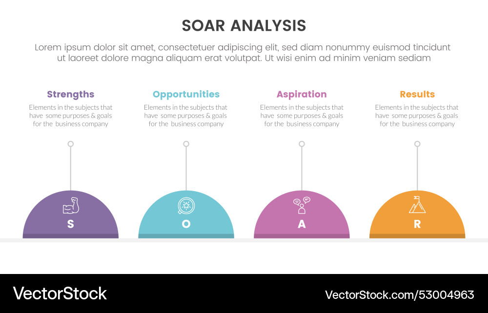 Soar analysis framework infographic with timeline Soar analysis framework infographic with timeline vector image
