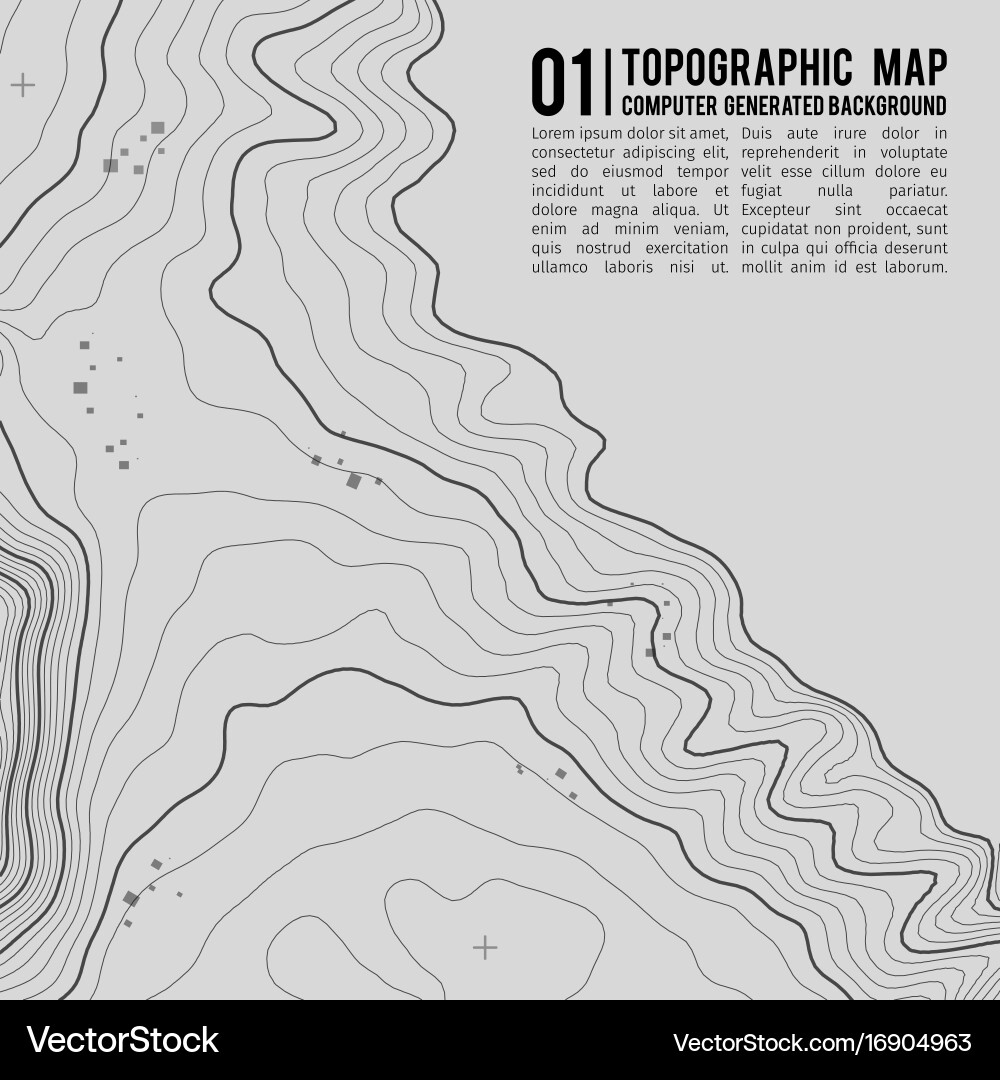 Topographic map background with space for copy Vector Image