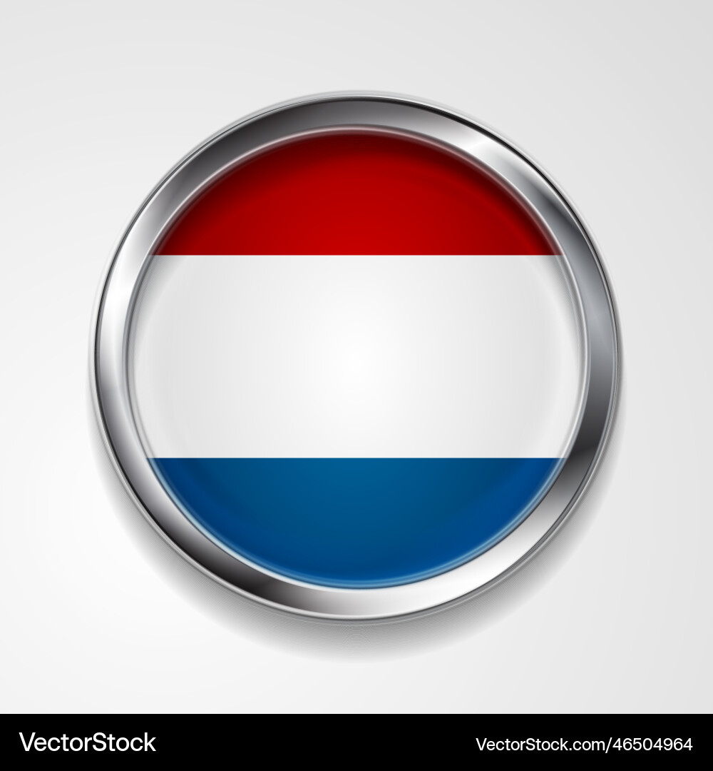 Abstract button with metallic frame netherlands Abstract button with metallic frame netherlands Vector Image