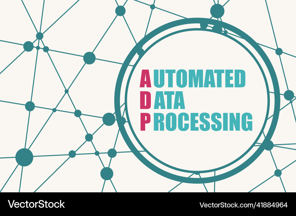 Adp - automated data processing acronym in circle Adp - automated data processing acronym in circle vector image