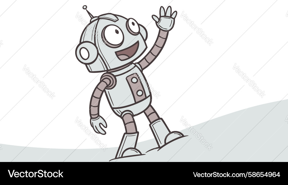 Astronaut robot walking in outer space design Vector Image