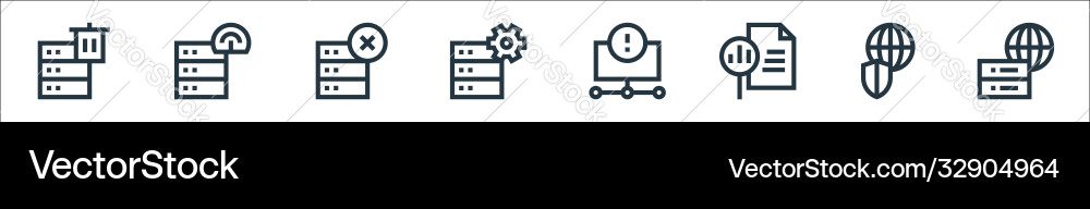 Big data line icons linear set quality Big data line icons linear set quality vector image