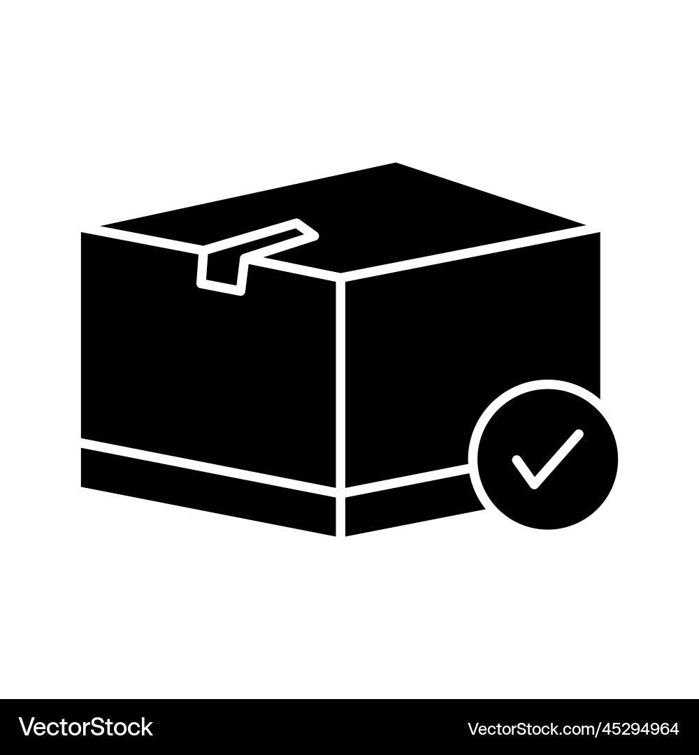 Cargo box icon with check list suitable for order Vector Image