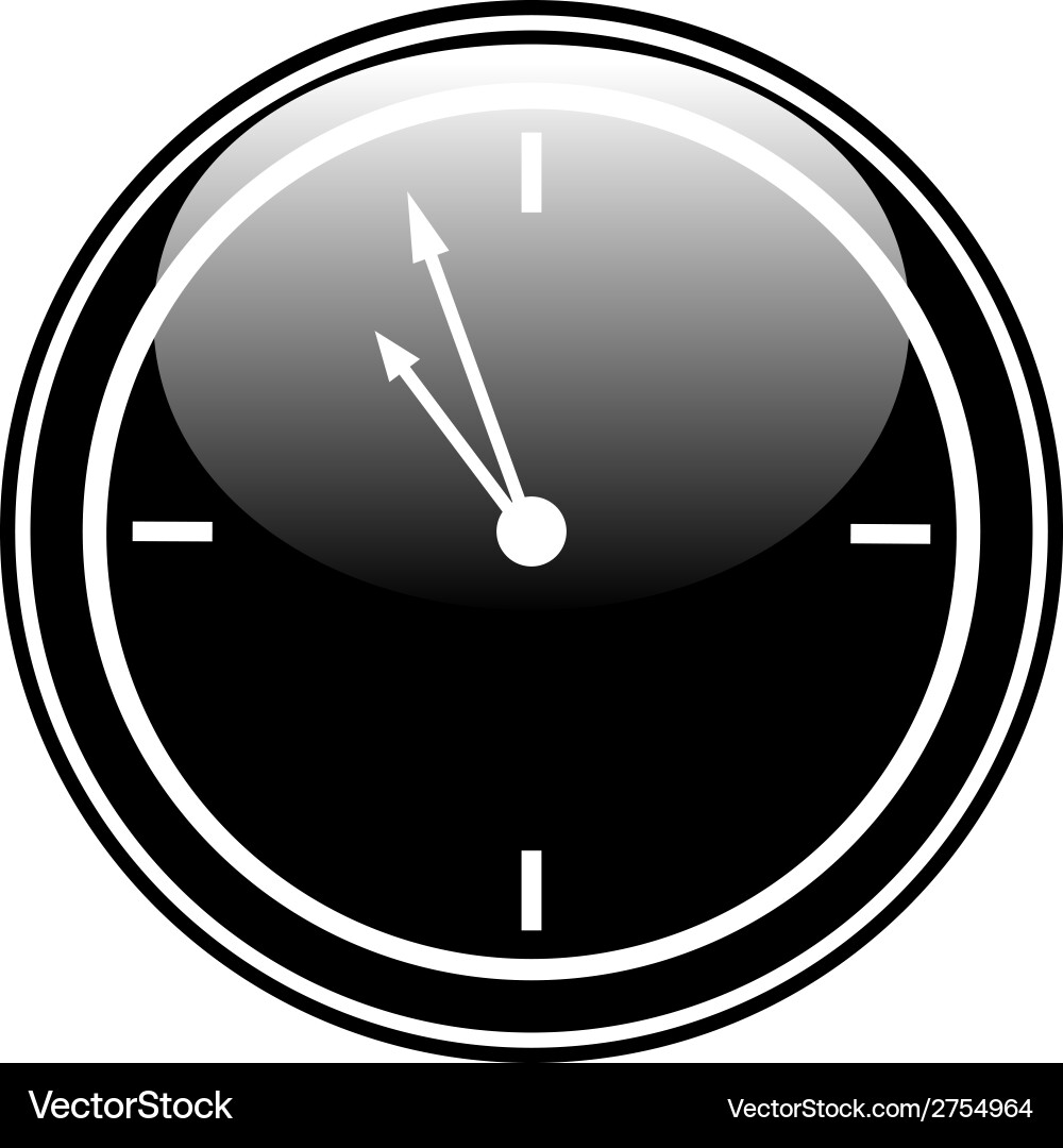 Clock button vector image