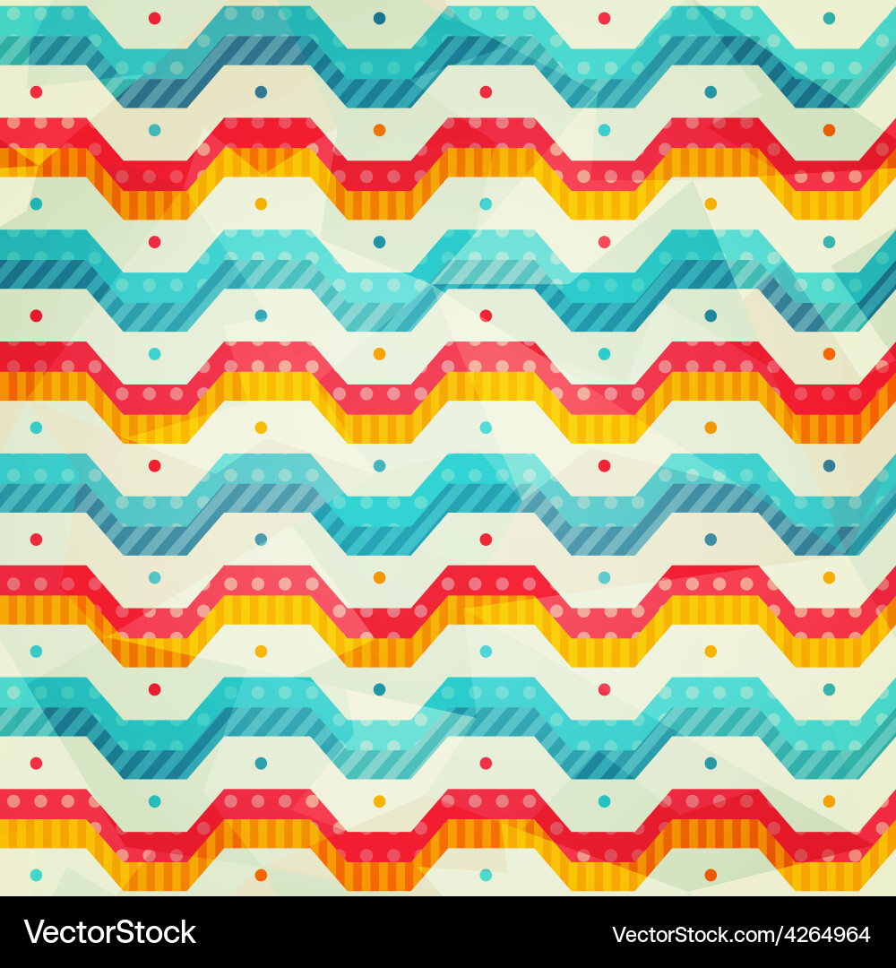 Colored zigzag line seamless pattern vector image