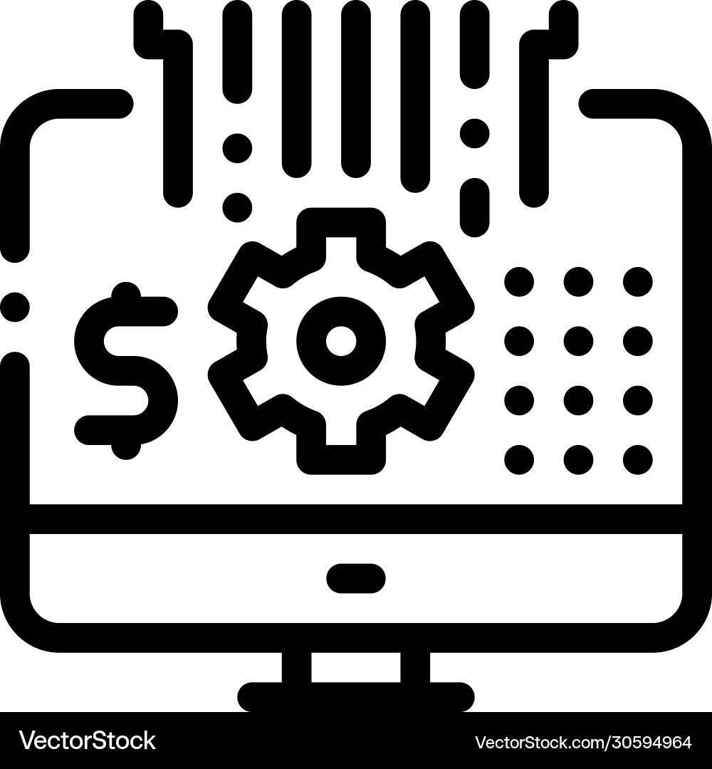 Computer cache settings icon outline vector image