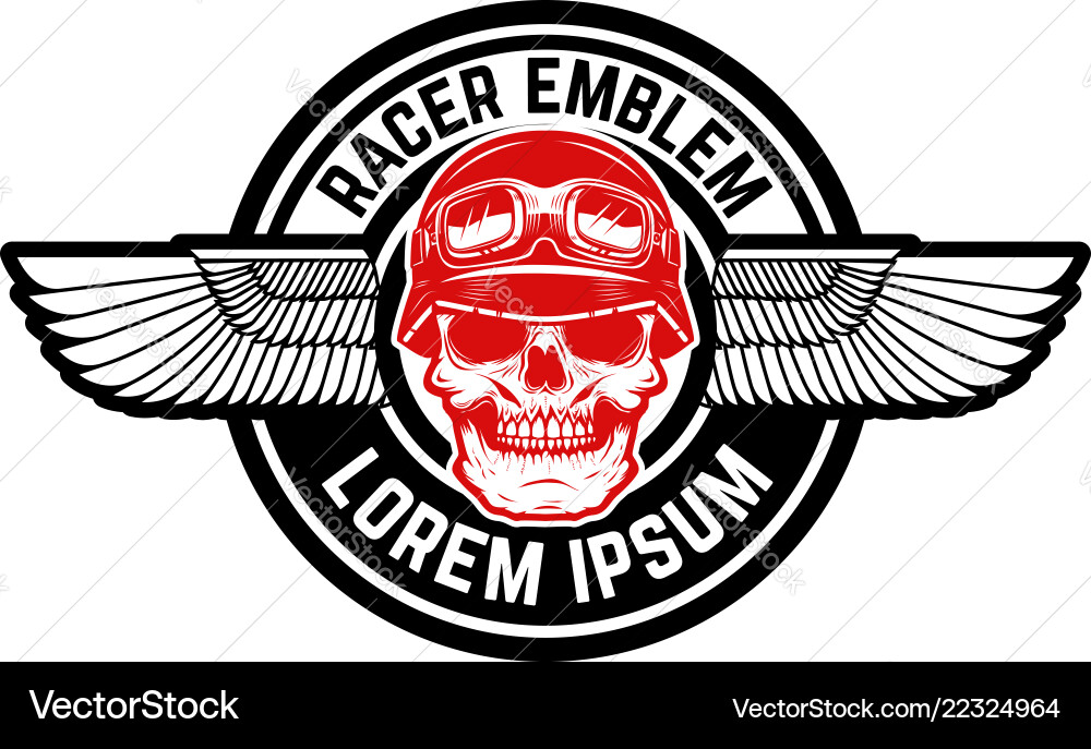 Emblem with winged skull design element Emblem with winged skull design element vector image
