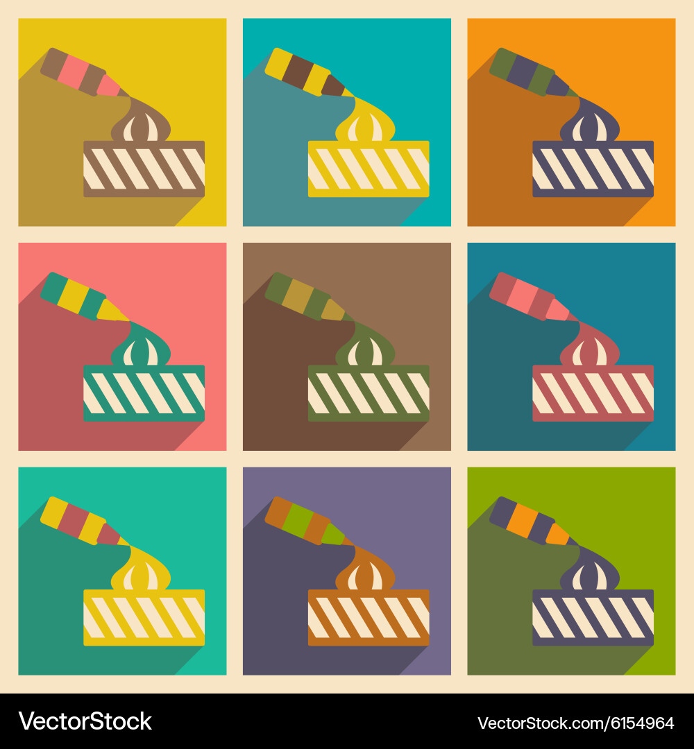 Flat with shadow concept and mobile application vector image