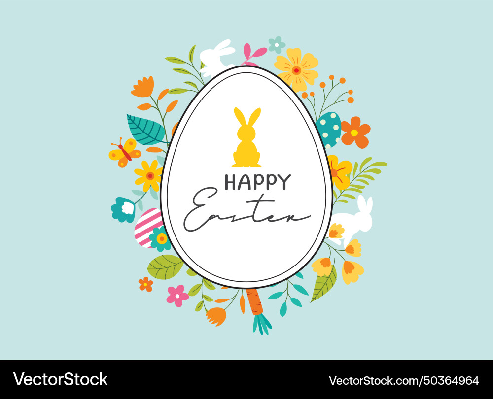 Happy easter egg greeting card background Happy easter egg greeting card background vector image