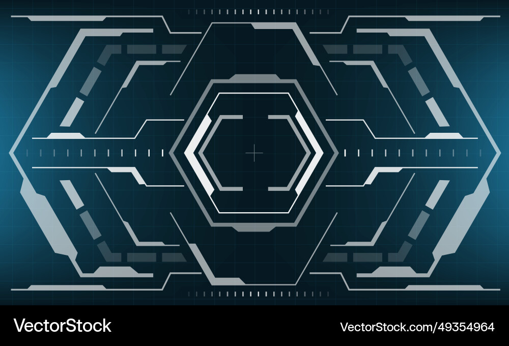 Hud sci-fi interface screen view hexagon Hud sci-fi interface screen view hexagon vector image