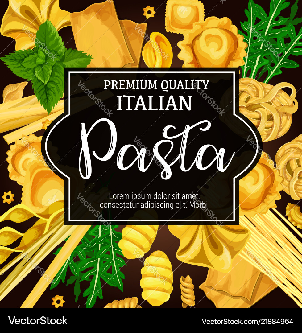 Italian Pasta & Herbs Royalty Free Vector Image