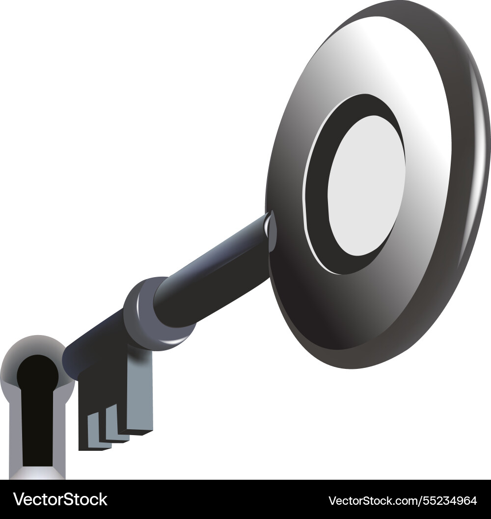 Key unlocking padlock accessing security Vector Image