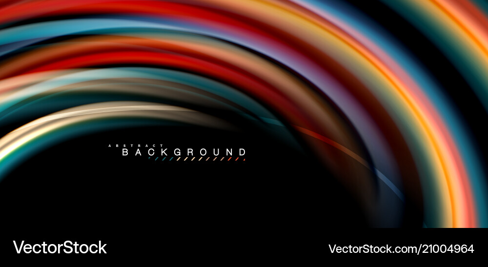 Multicolored wave lines on black background design Vector Image