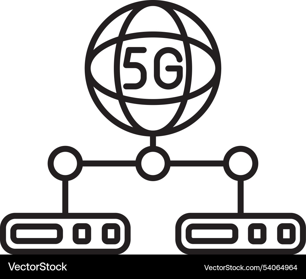 Network server line icon design vector image