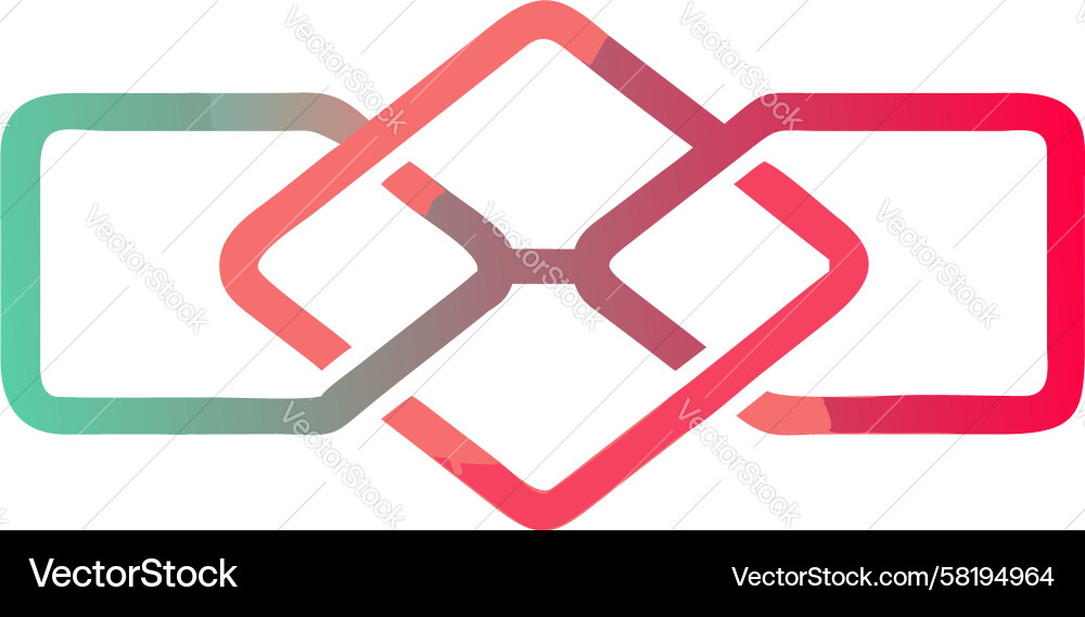 Rounded Square Link Pattern Vector Image