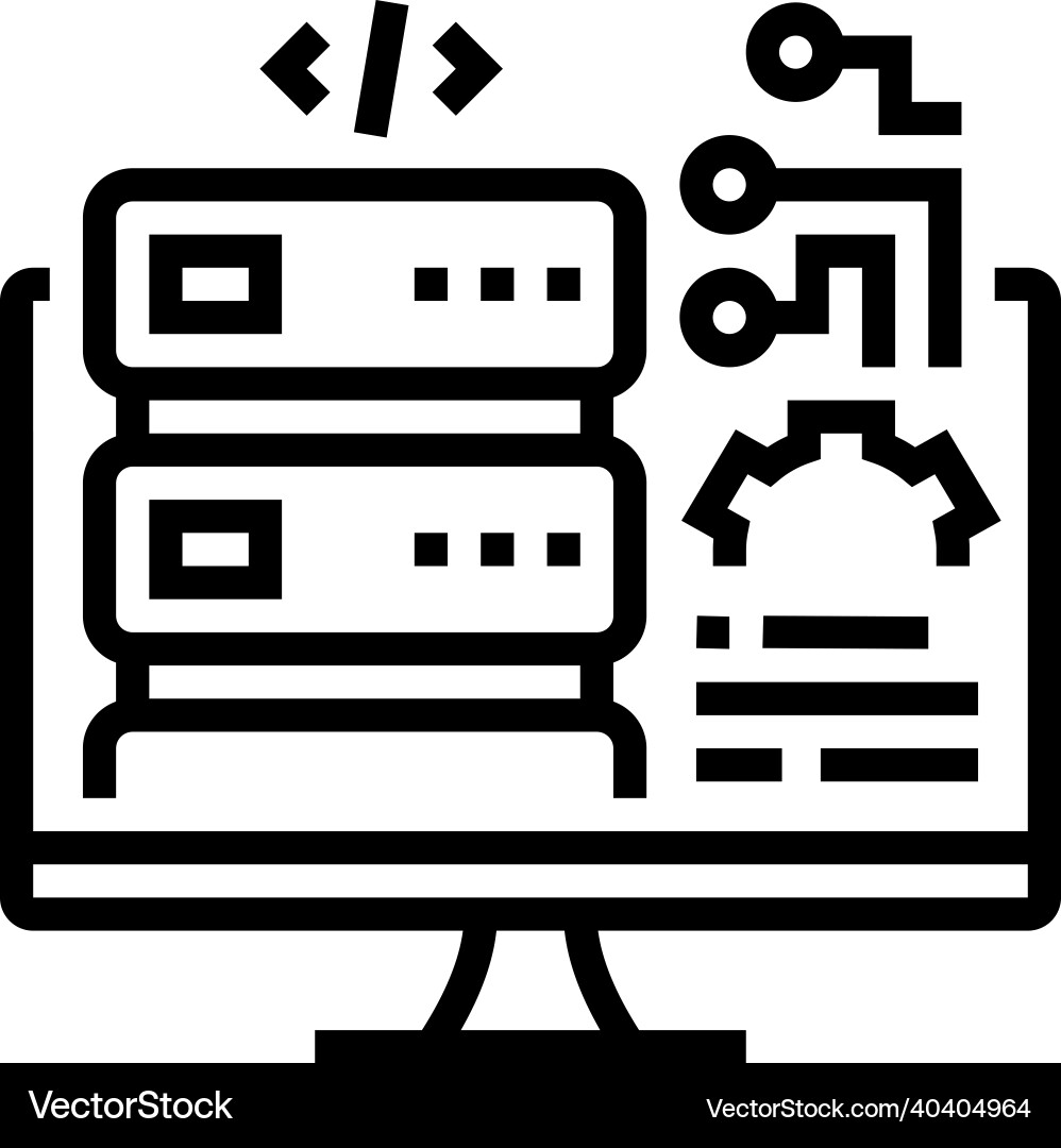 Server software line icon Vector Image