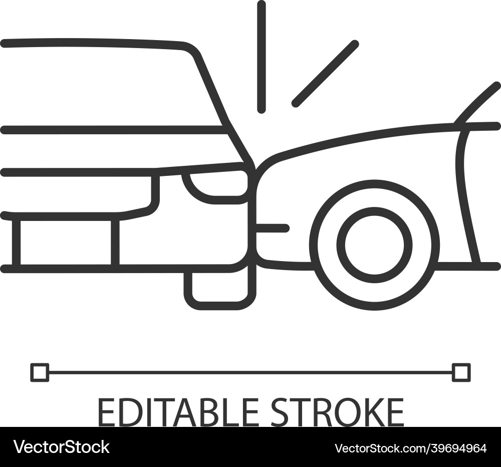 Side collision linear icon Side collision linear icon vector image