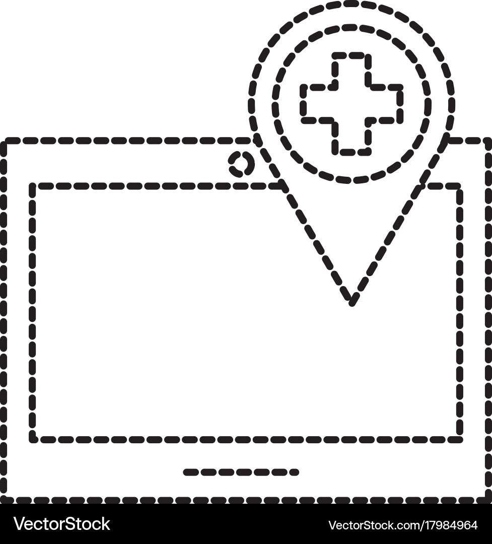 Tablet with pointer map navigation medical vector image