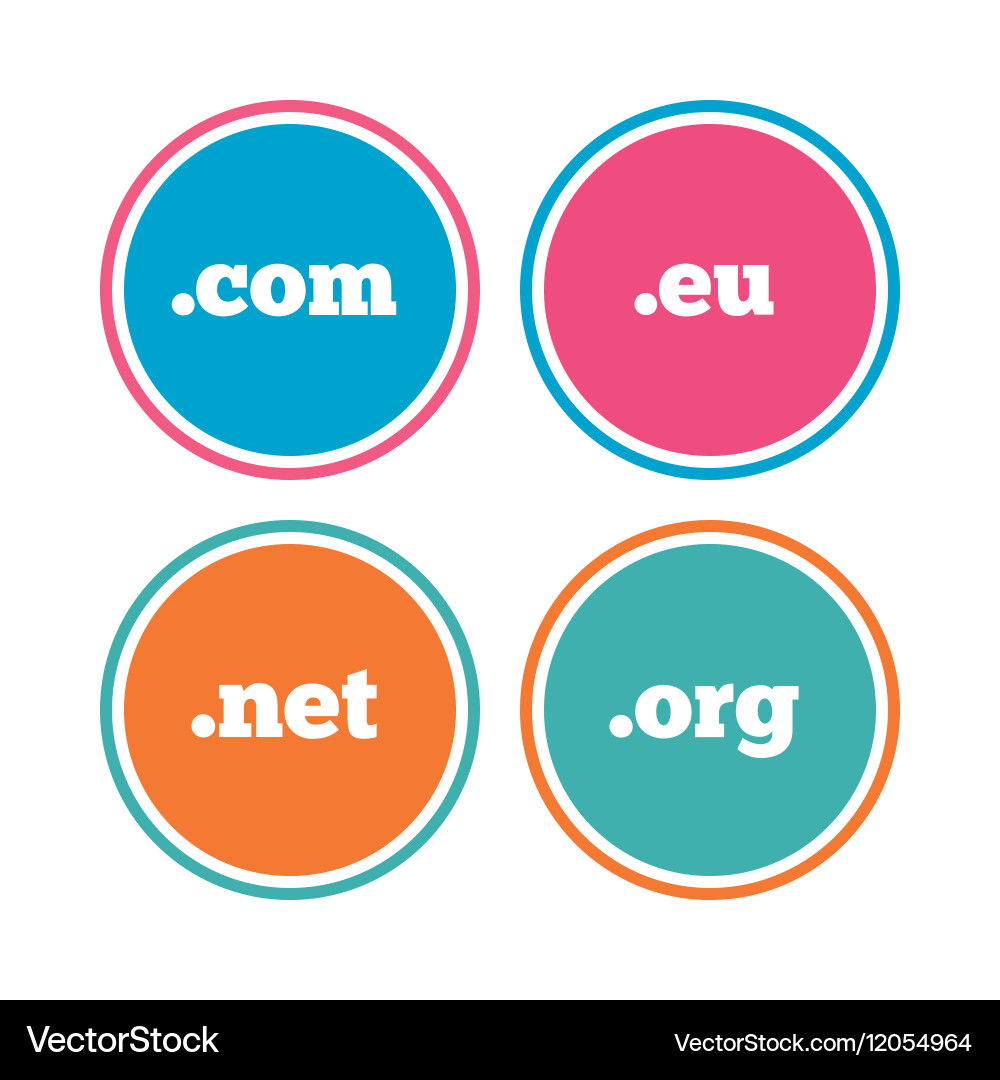 Top-Level-Domains signiert com eu net und org vektorbild