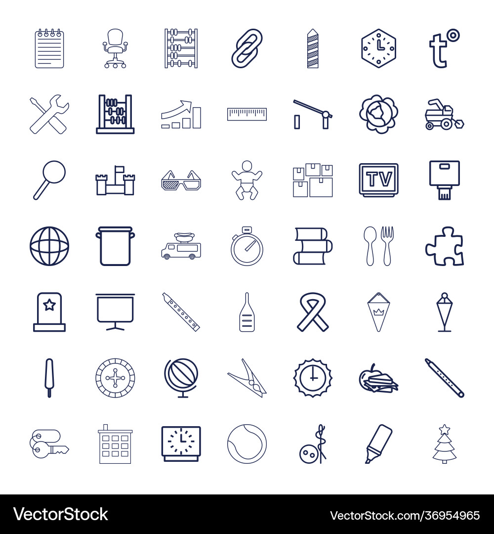 49 object icons Vector Image