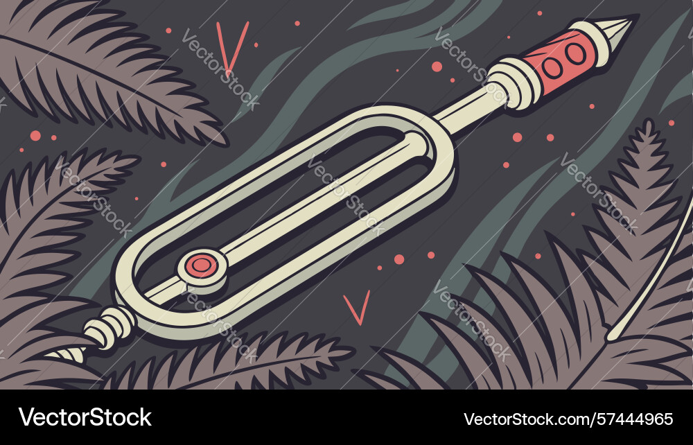 Abstract tuning fork with dynamic sound patterns vector image