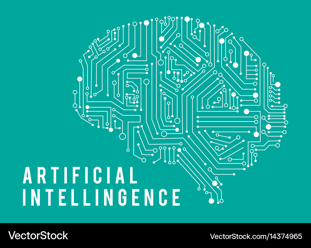Artificial Intelligence Brain Circuit Artificial Intelligence Brain Circuit vector image