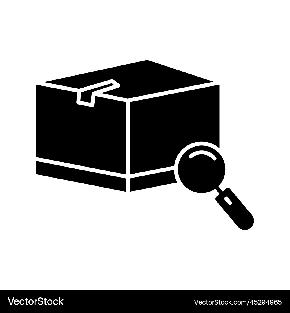 Cargo box icon with search suitable for tracking Vector Image