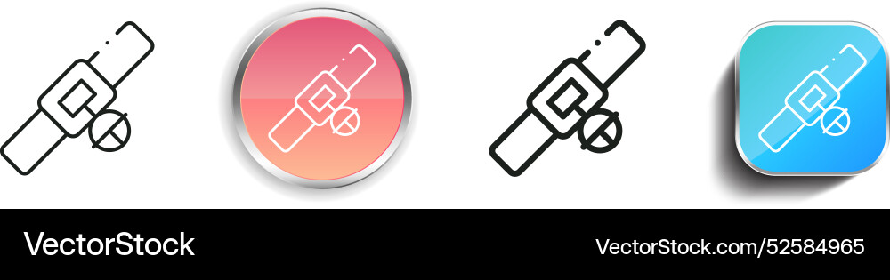 Cat collar icon thin linear regular and button Vector Image