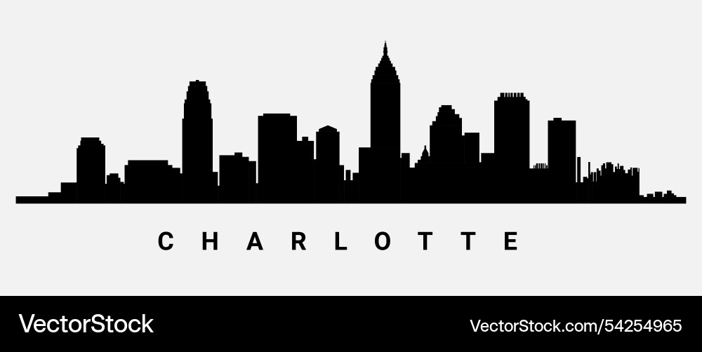 Charlotte skyline silhouette design downtown art Charlotte skyline silhouette design downtown art vector image