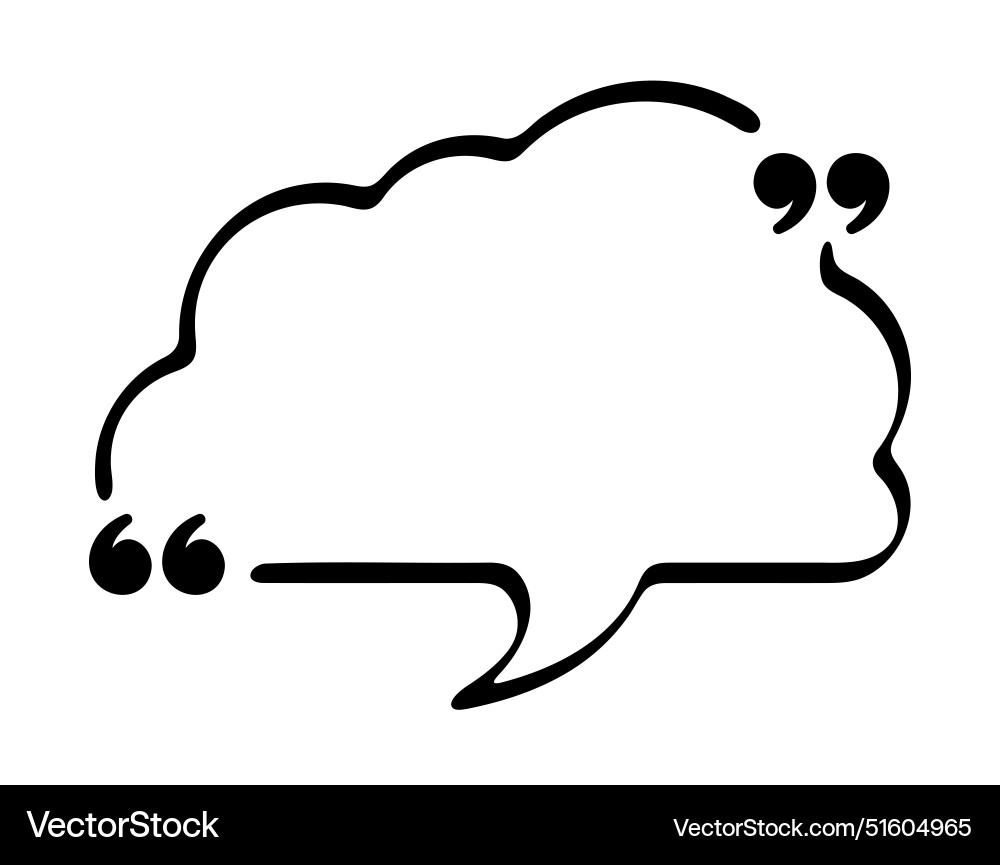 Cloud shaped speech bubble with quotation marks Cloud shaped speech bubble with quotation marks vector image