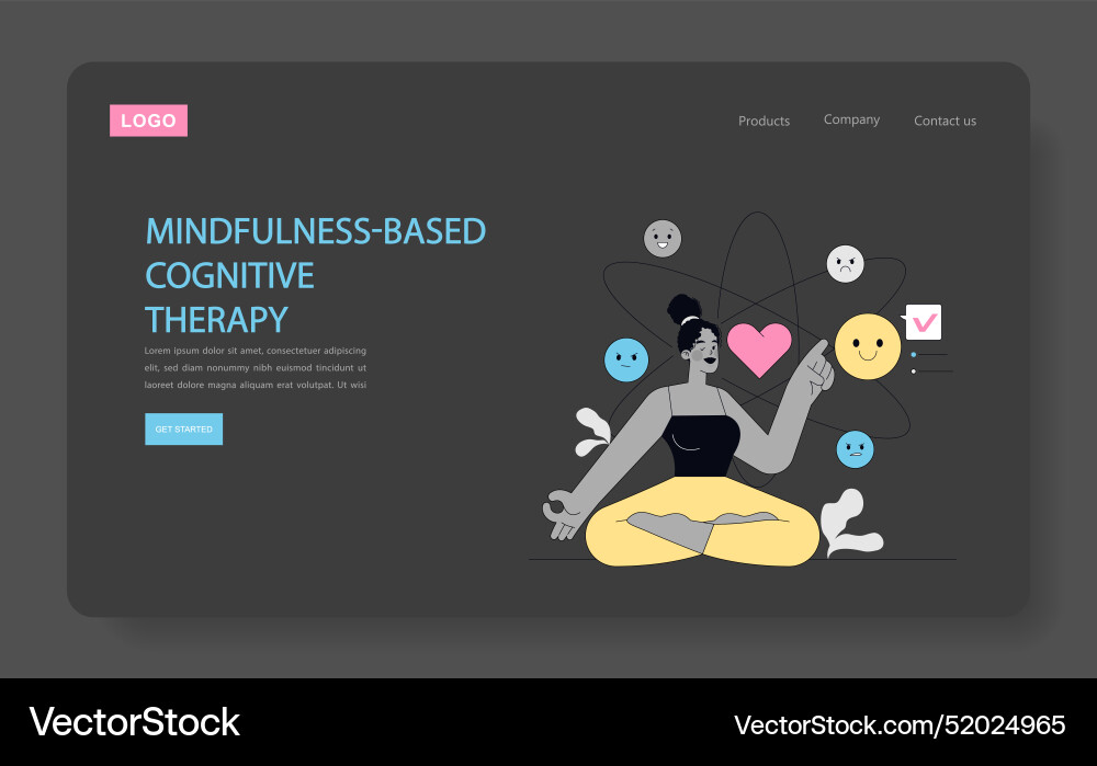 Cognitive behavioral therapy flat Cognitive behavioral therapy flat vector image