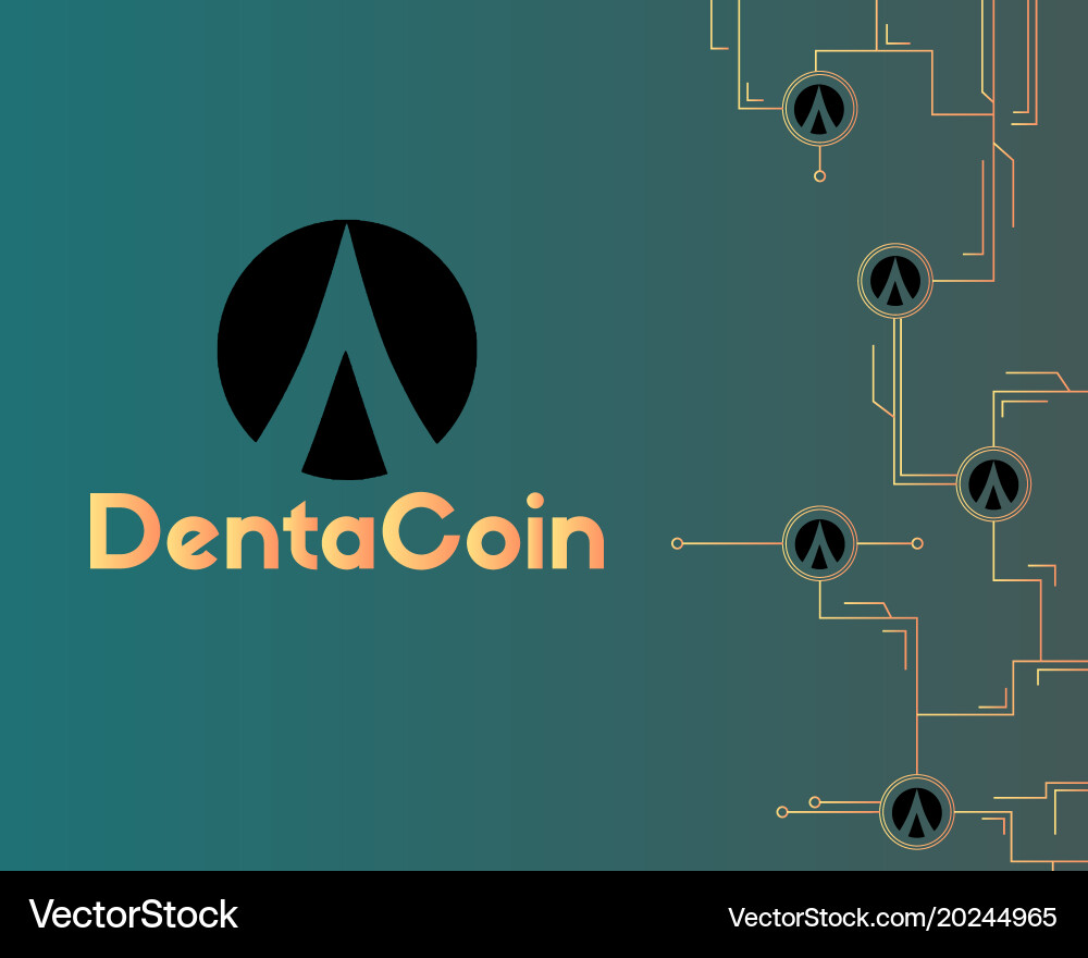 Dentacoin blockchain circuit style background vector image