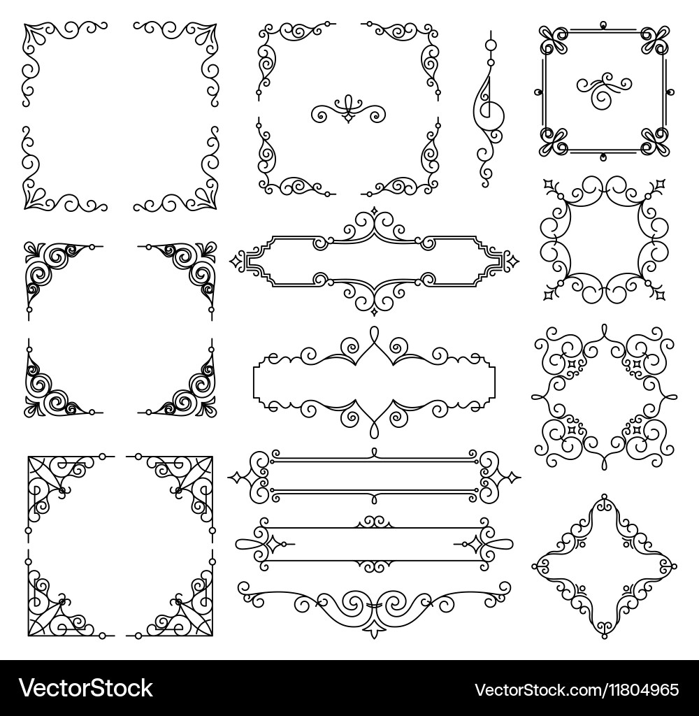 Elegant Linear Frame with Copy Space vector image