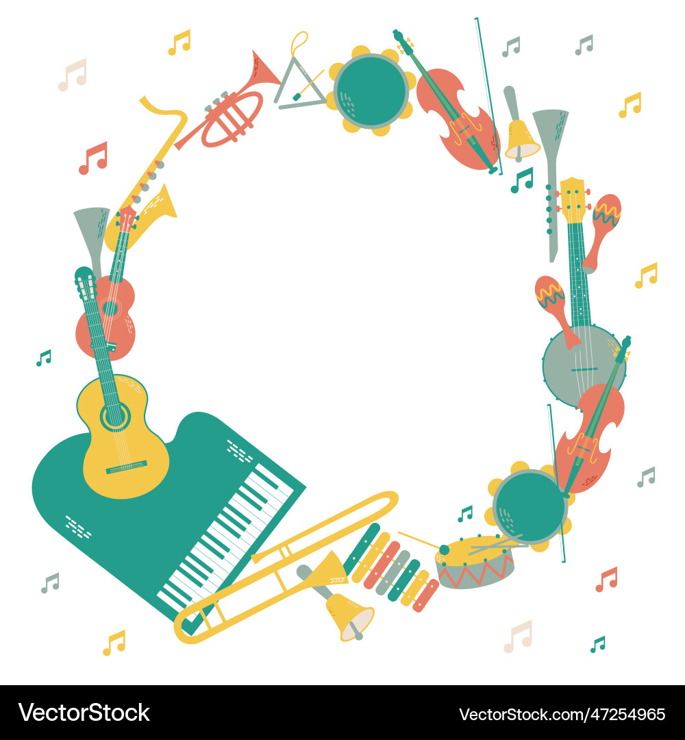 Frame with musical instruments Vector Image