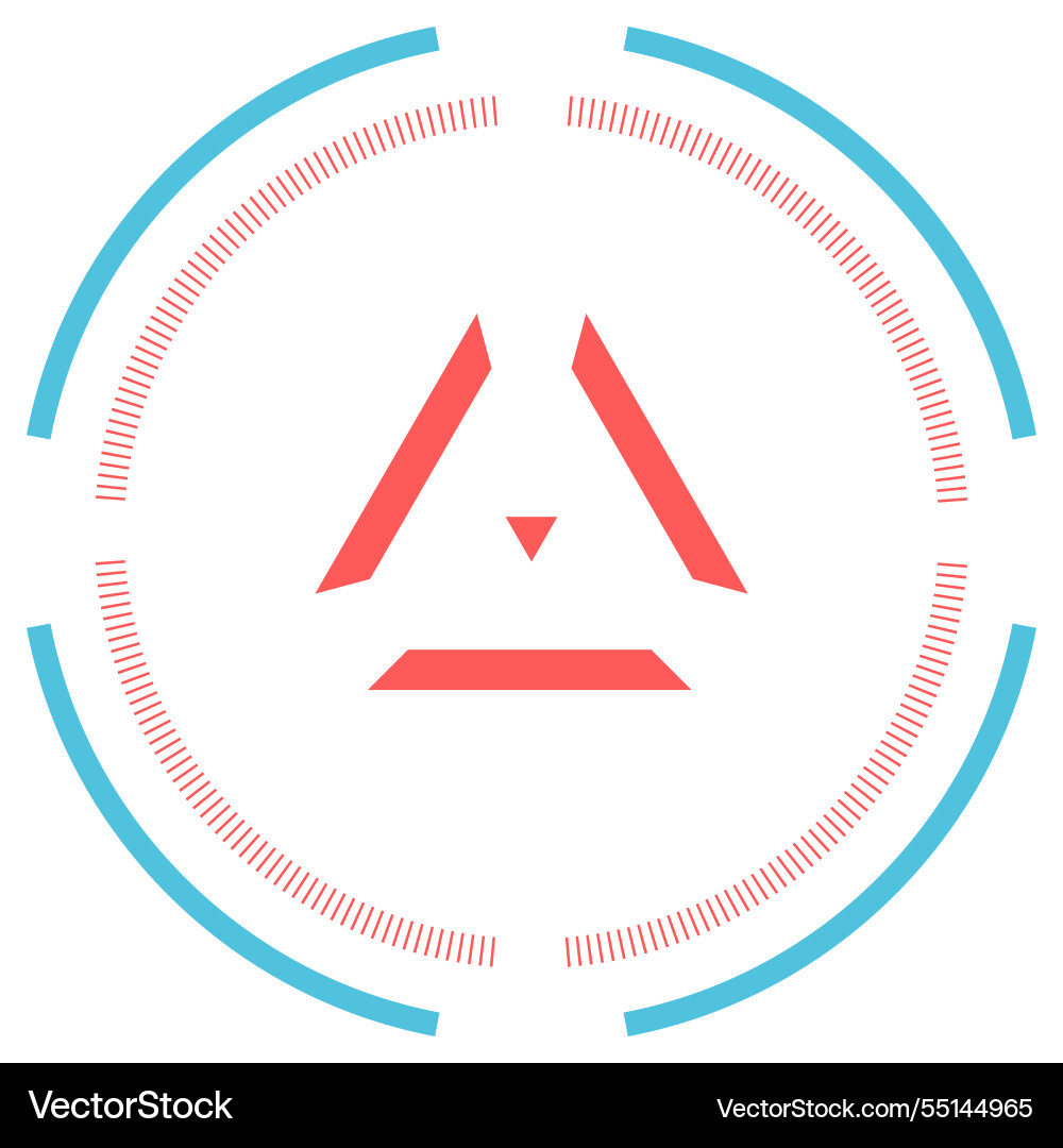 Futuristic heads up display element showing a red Futuristic heads up display element showing a red vector image