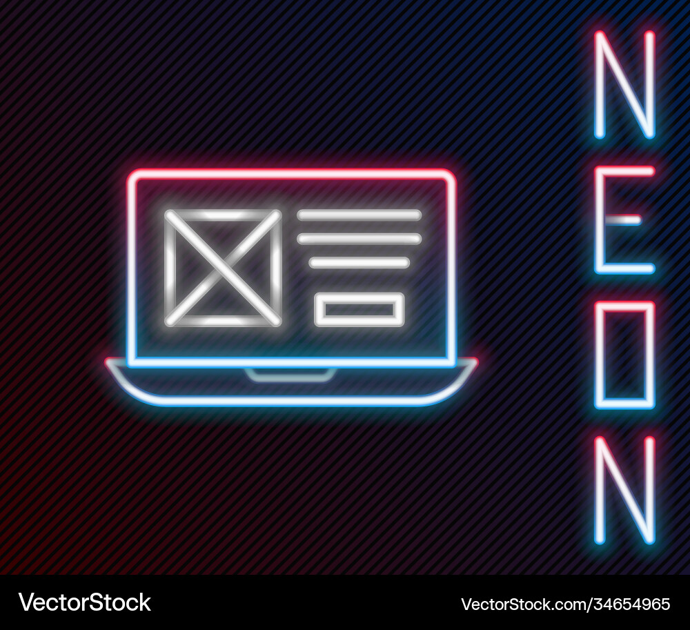 Glowing neon line ui or ux design icon isolated Glowing neon line ui or ux design icon isolated vector image