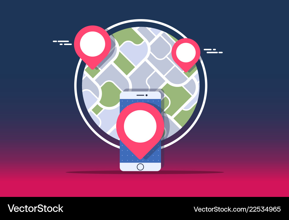 Gps navigator mock up with map on gradient Gps navigator mock up with map on gradient vector image