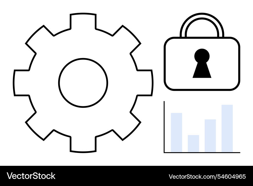Integration of security and analytics with data Integration of security and analytics with data vector image