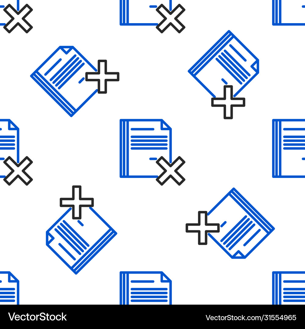Line delete file document icon isolated seamless Line delete file document icon isolated seamless vector image