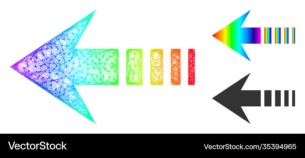Rainbow network gradient send left icon Rainbow network gradient send left icon vector image