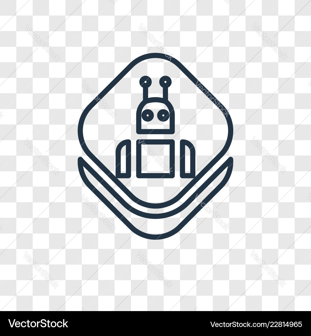 Robot concept linear icon isolated on transparent Robot concept linear icon isolated on transparent Vector Image