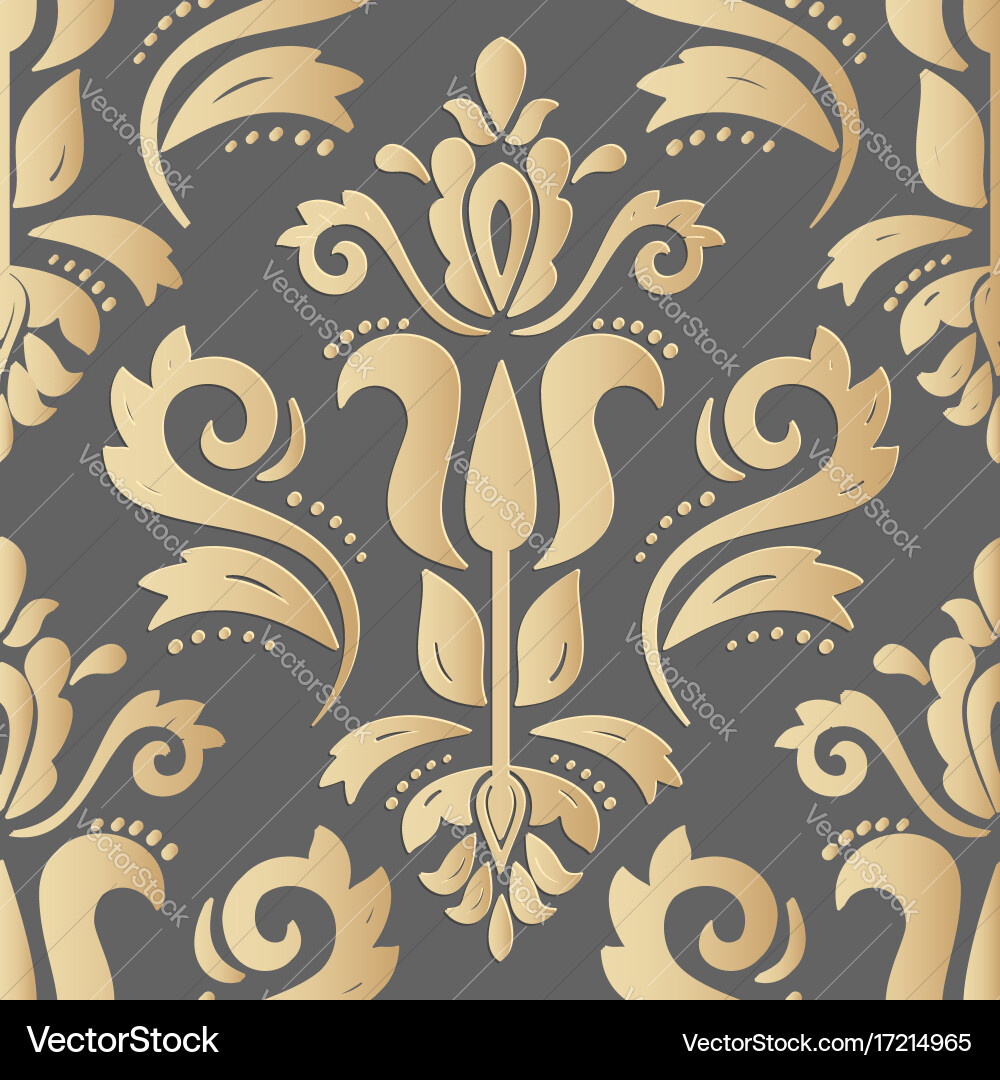 Seamless oriental pattern with 3d elements vector image
