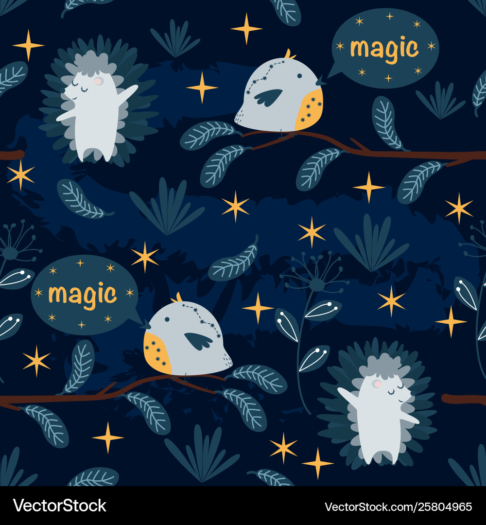 Seamless pattern with magic in forest Seamless pattern with magic in forest vector image